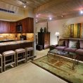 Aspen Square suite living area and kitchen