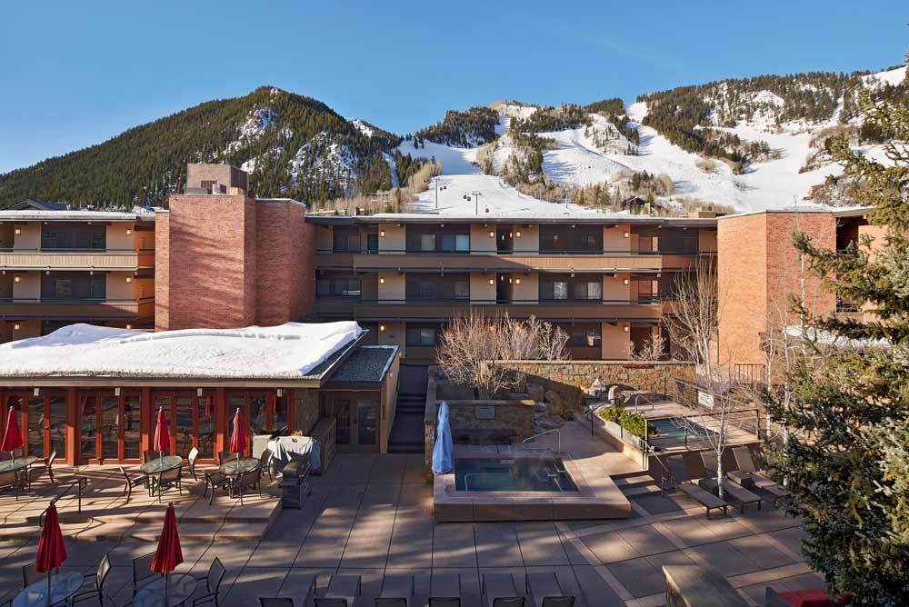 Exterior of Aspen Square in the winter