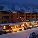Exterior of Aspen Square in the winter