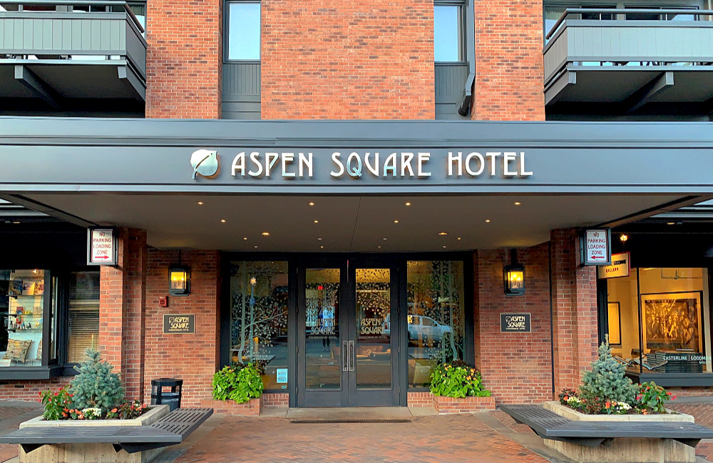 Exterior of Aspen Square in the summer