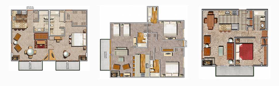 Diagrams of Floorplans available at Aspen Square Hotel