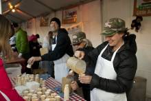 Pouring soup at Soupskol