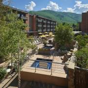 Exterior of Aspen Square in the summer