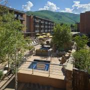 Exterior of Aspen Square in the summer